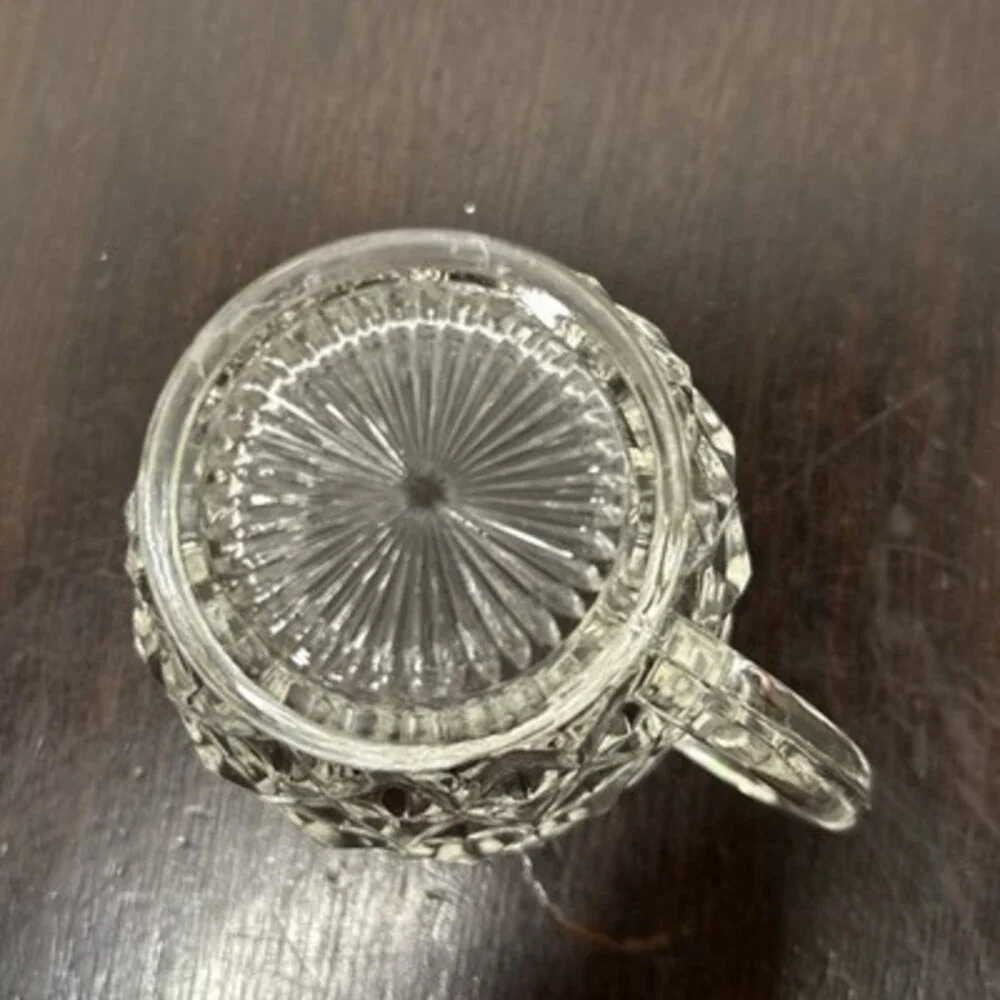 Fostoria LOT American Creamer & Nappy Candy Dish Clear Glass 2pc set